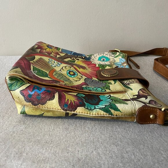 Artistic Expressions By Sharif 1827 Hand Painted Genuine Leather Bag - Picture 3 of 16